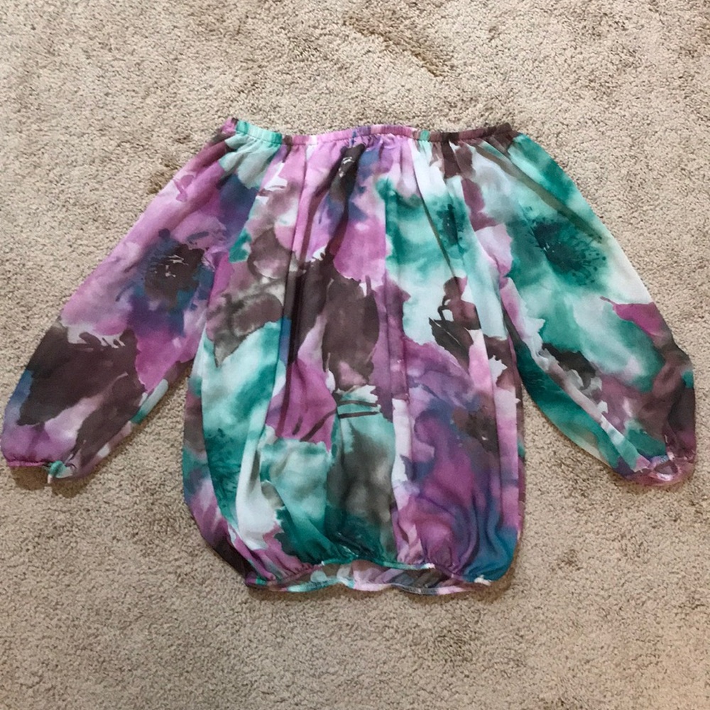 XS NY & Company Sweet Pea Off Shoulder Blouse